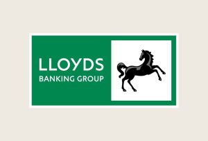 Lloyds Banking Group logo, which is green with a black horse to the right.